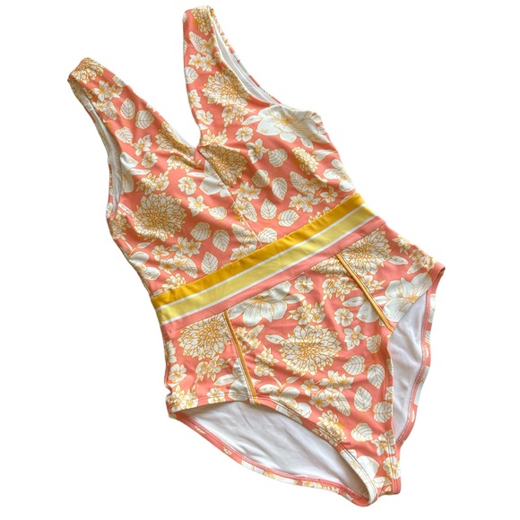 Matilda Jane So Peachy Pink & Orange One Piece Swimsuit Medium - Picture 2 of 6
